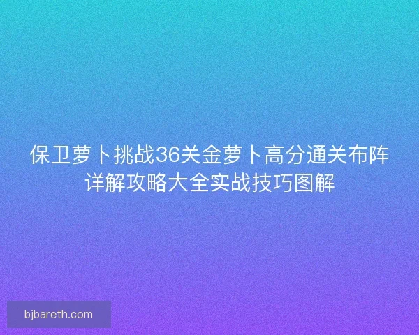 保卫萝卜挑战36关金萝卜高分通关布阵详解攻略大全实战技巧图解 保卫萝卜挑战36关金萝卜高分通关布阵详解攻略大全实战技巧图解